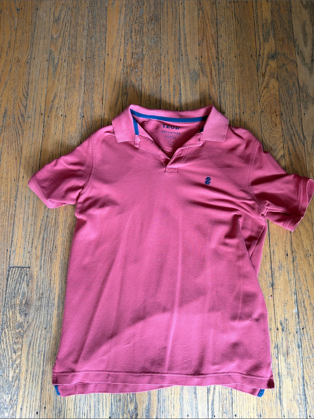 Izod Men’s Pink Short Sleeve Polo with Contrast Collar Trim